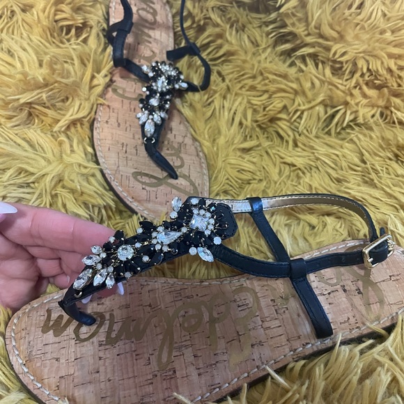 Black & Rhinestone Sam Edelman Sandals - Picture 4 of 6